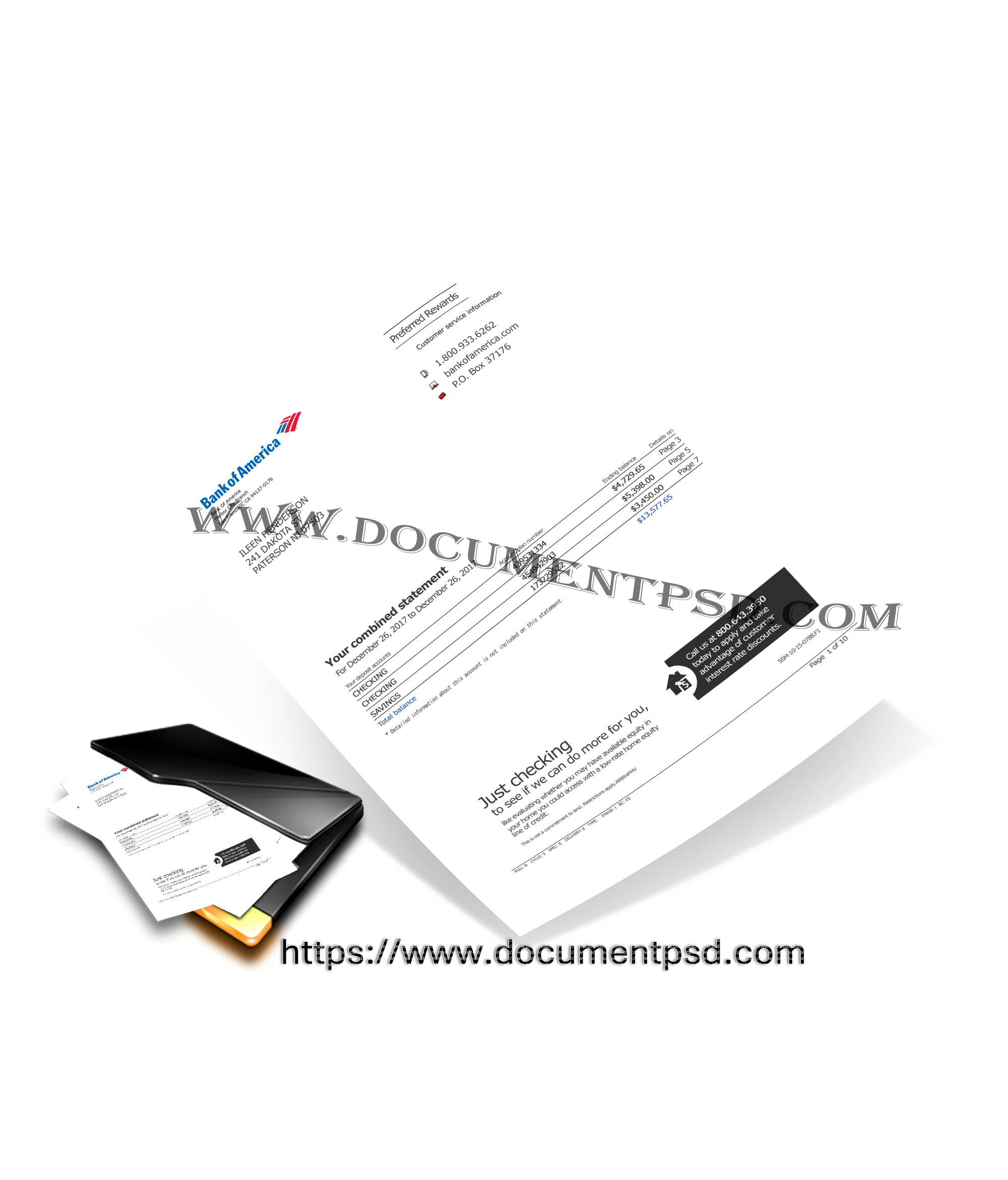 America Combined Deposit Account Statement