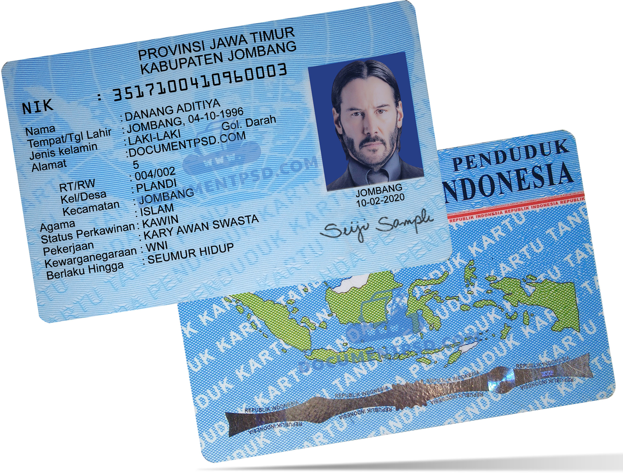 Indonesia ID Card PSD Template