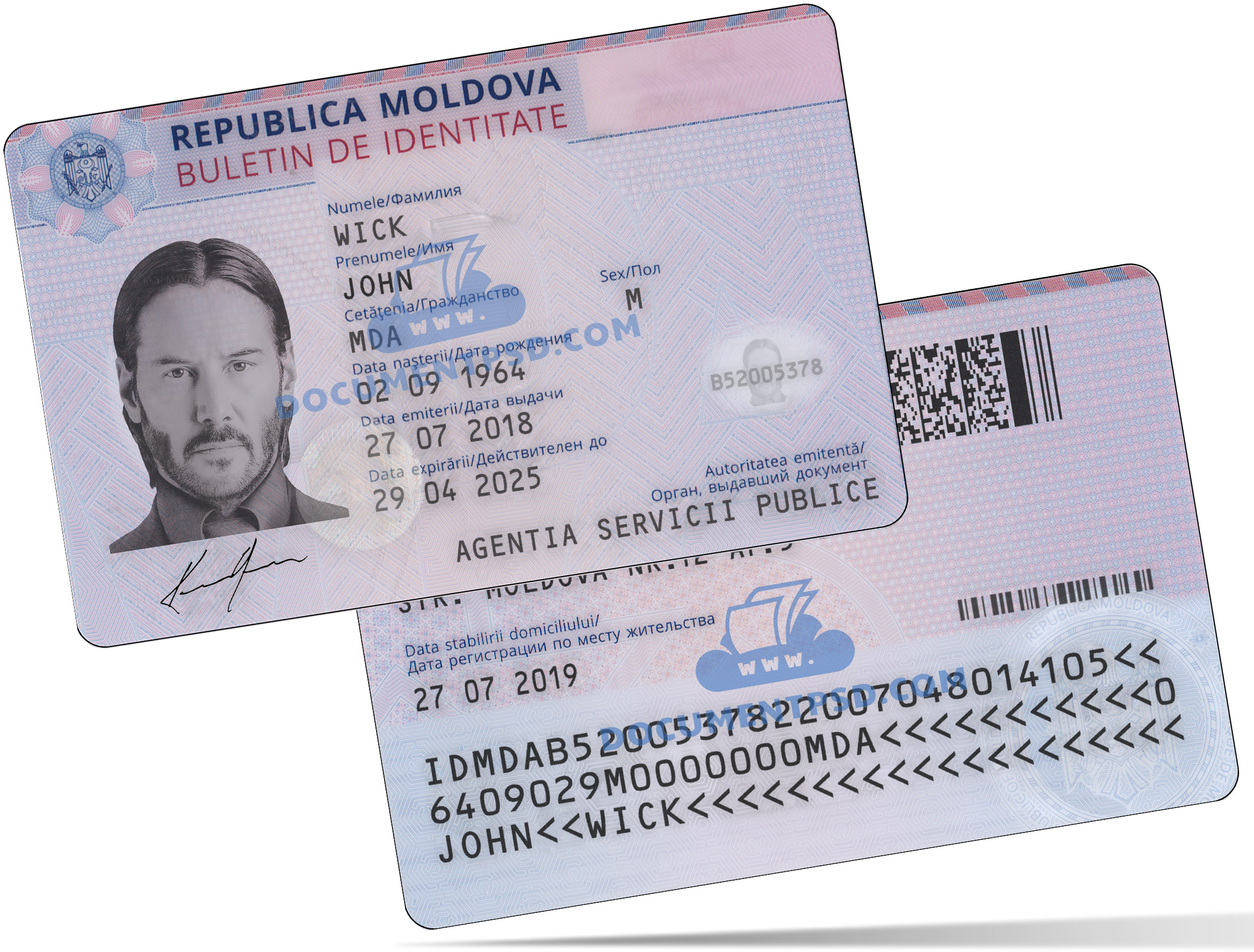 Moldova ID Card PSD Template