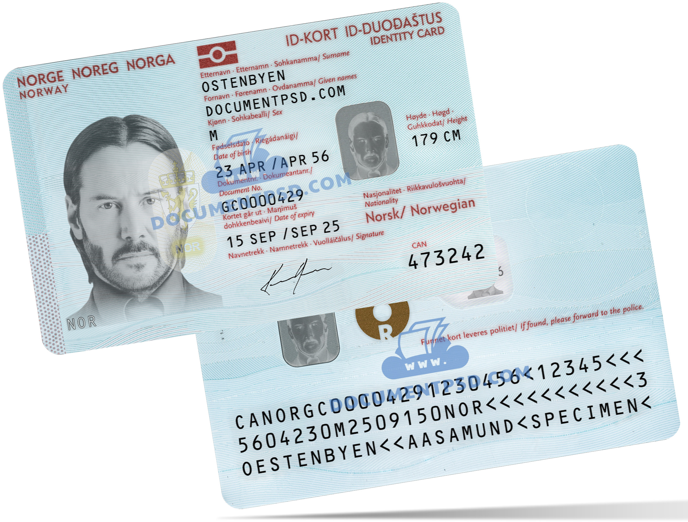 Norway ID CARD NEW PSD Template