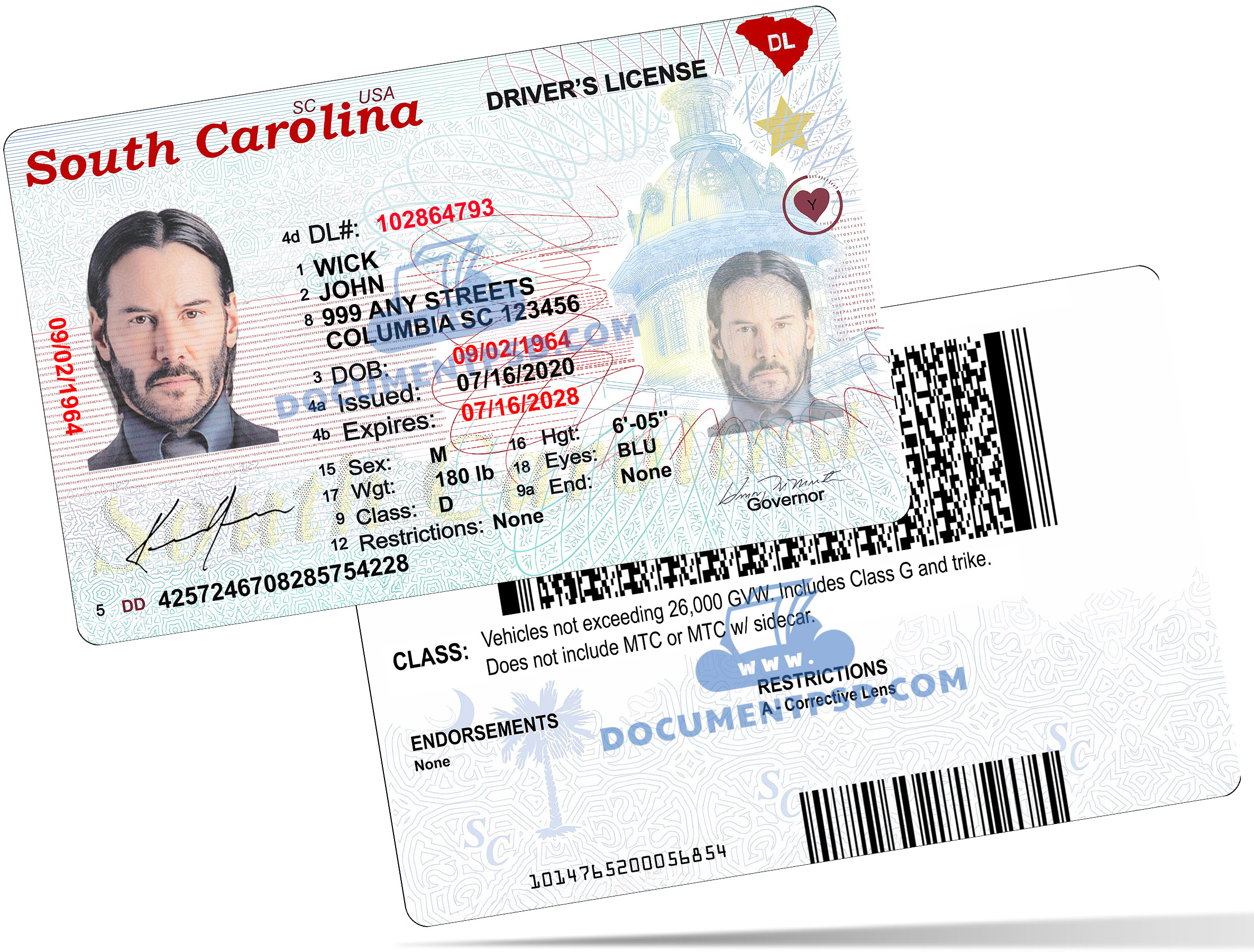 South Carolina Driver License NEW PSD Template