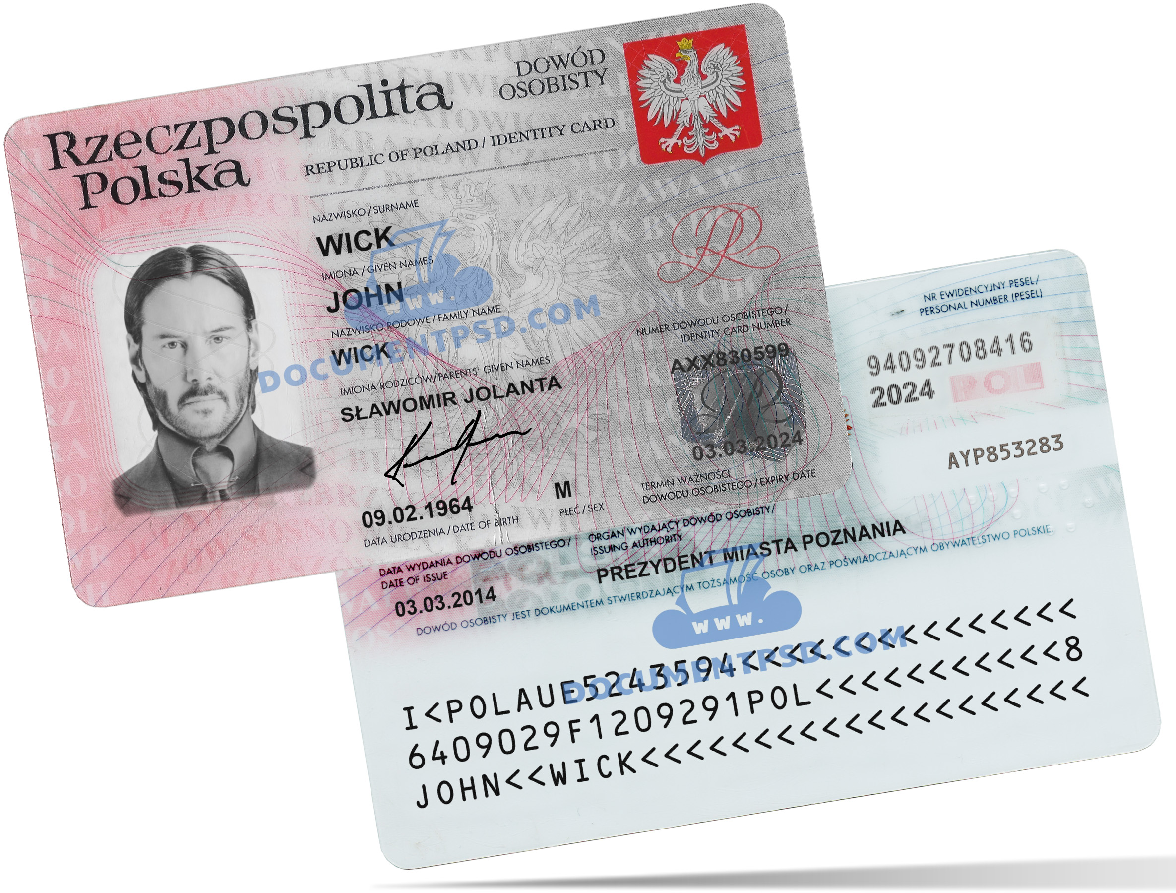 Poland ID Card 2001 PSD Template