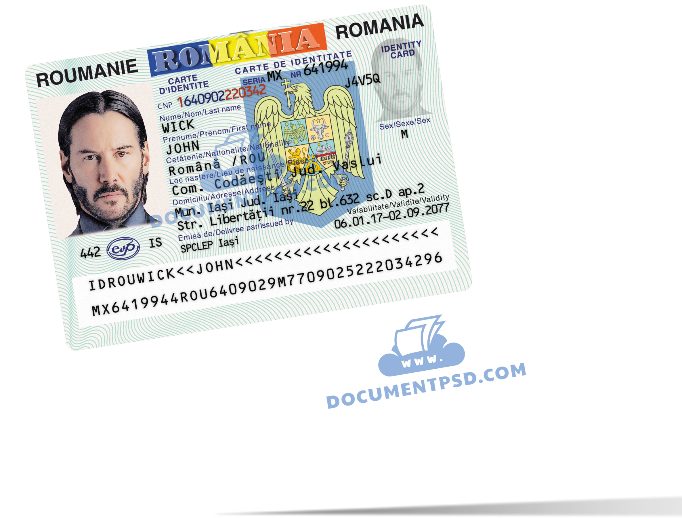 Romania ID Card PSD Template