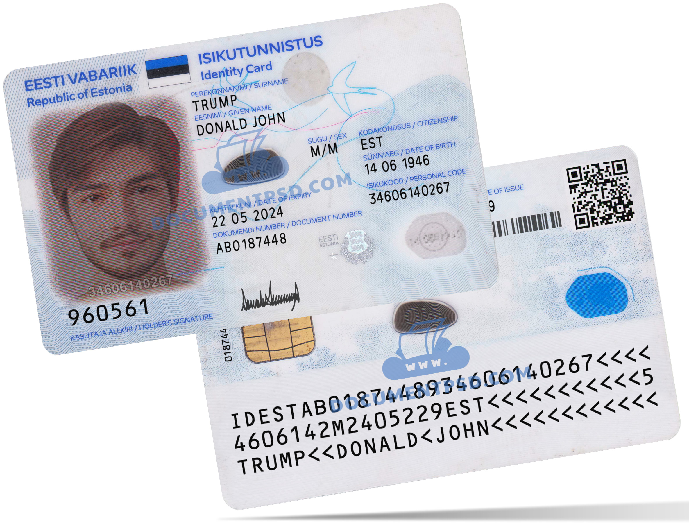 Estonia ID Card 2018 PSD Template
