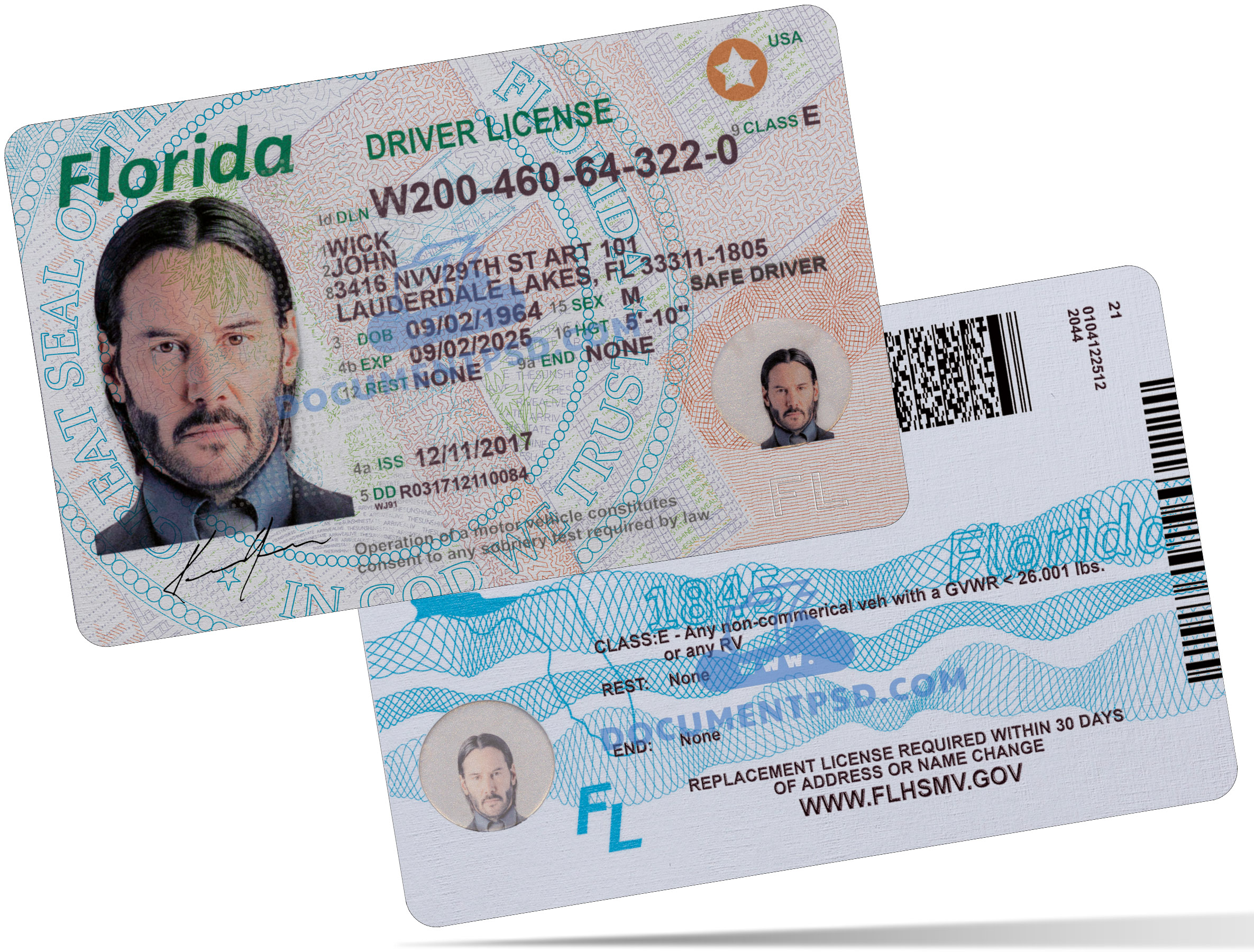 Frorida Driver License NEW PSD Template