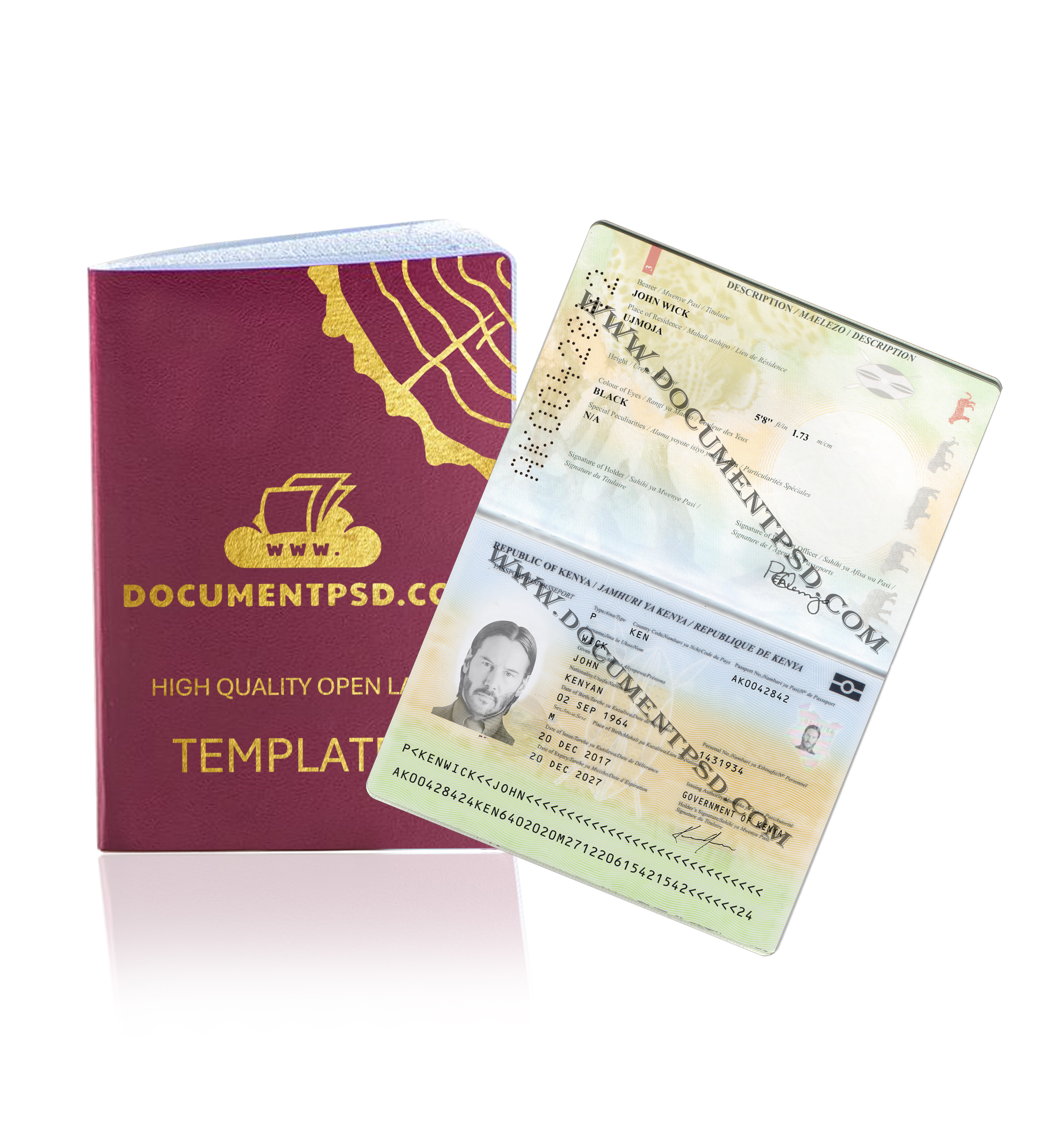 Kenya Passport PSD Template